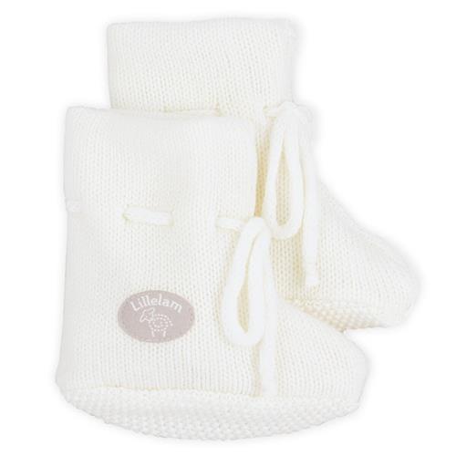 Lillelam Baby Booties Classic White White 86/92 cm Uld Hvid  86/92 cm  unisex