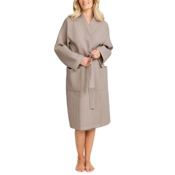 Damella Cotton Jersey Waffle Robe Beige bomuld Large Dame
