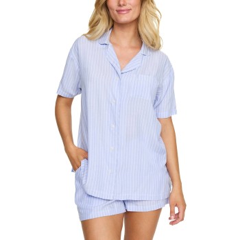 Damella Viscose Short Pyjama Set Lyseblå viskose X-Large Dame