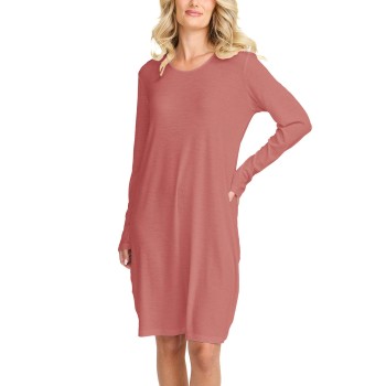 Damella Wool Long Sleeved Nightdress Mørkrosa  merinould Medium Dame