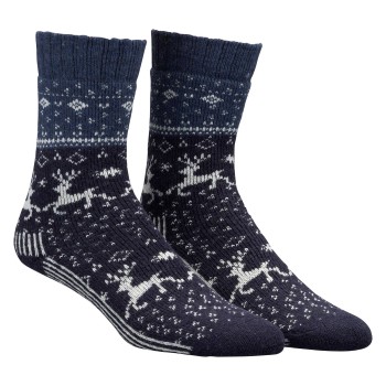 Damella Strømper Wool Socks With Pattern Marine/Blå Str 43/46 Dame
