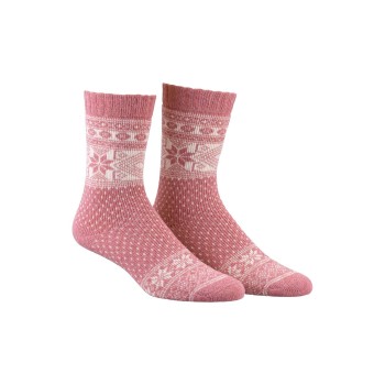 Damella Strømper Wool Socks With Pattern Rosa/Hvid Str 43/46 Dame