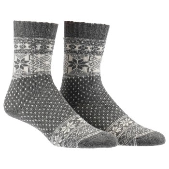 Damella Strømper Wool Socks With Pattern Hvid/Grå Str 43/46 Dame