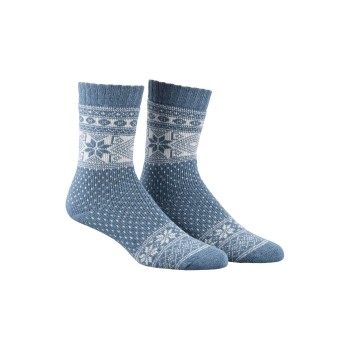 Damella Strømper Wool Socks With Pattern Blå/Hvid Str 43/46 Dame