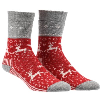 Damella Strømper Wool Socks With Pattern Rød/Grå Str 43/46 Dame