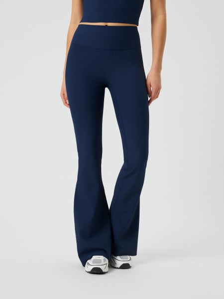 Björn Borg Studio Ribbed Flare Tights Tall Blå, S