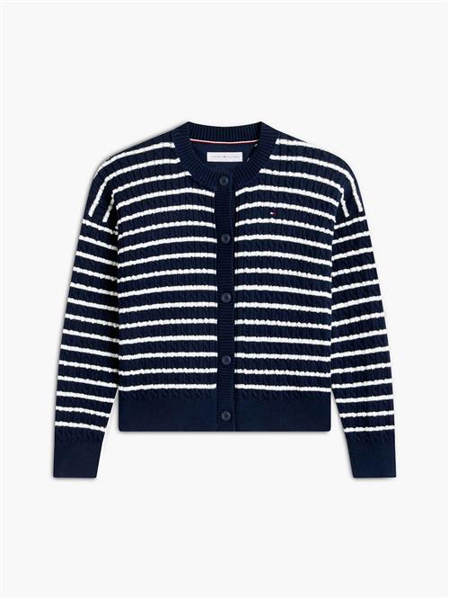 Tommy Hilfiger Strikket Cardigan Dark Blue Ivory Petal  Dark Blue Ivory Petal 5 Y  Blå  5 år  unisex