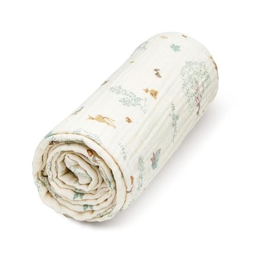 Cam Cam Muslin Baby Blanket  Woodland Woodland One Size  Grøn  One Size  Drenge