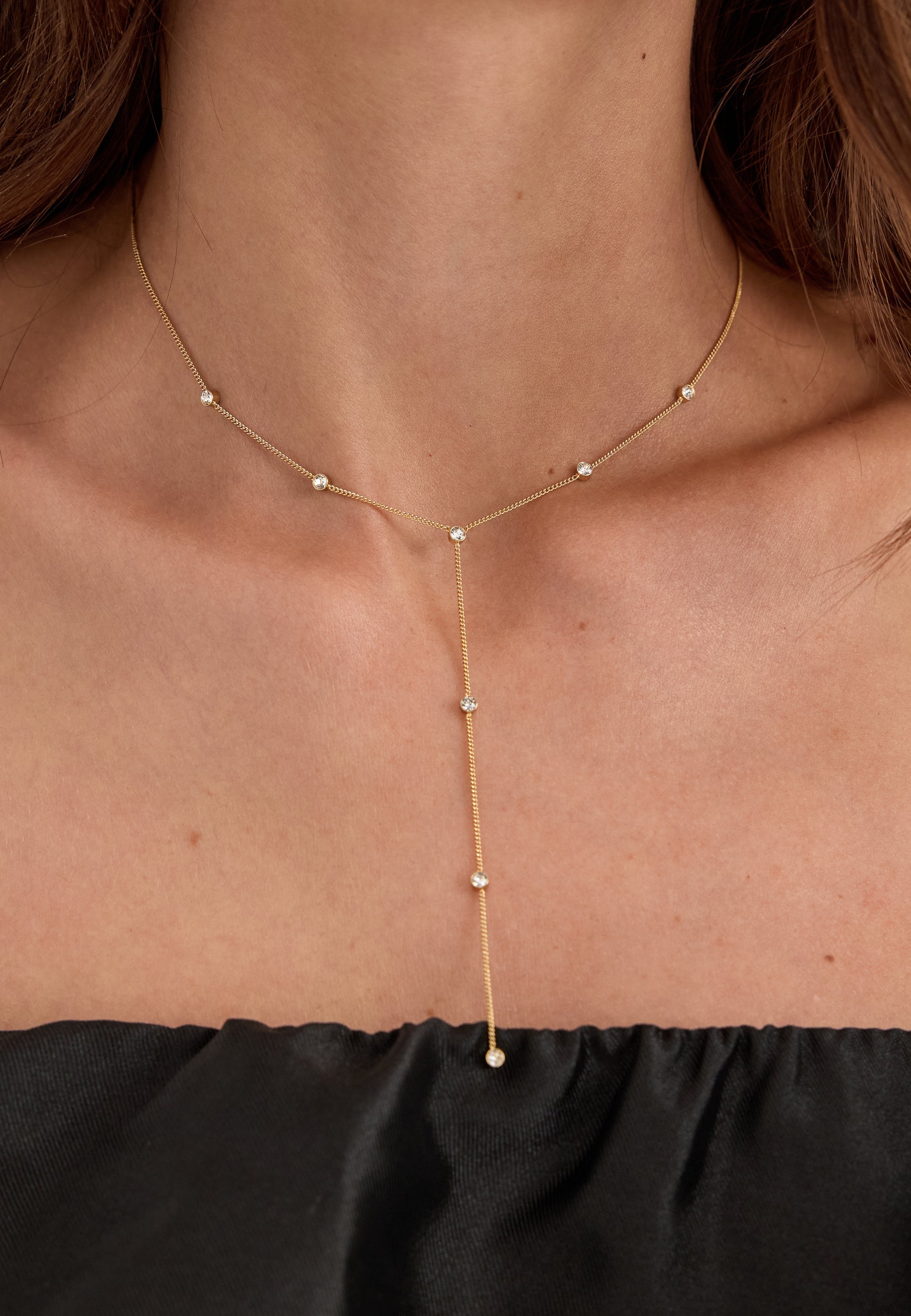 PILGRIM Root  y-necklace Gold-plated