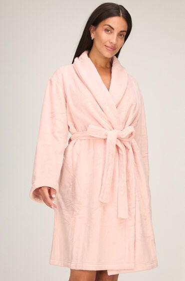 Hunkemöller Morgenkåbe i fluffy fleece Lyserød