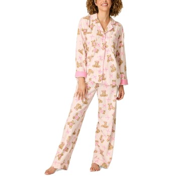 PJ Salvage Flannel Pyjama Rosa/Brun bomuld Large Dame