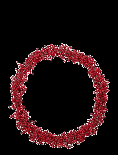 house doctor | Wreath, Hdwinter, Red | 33X33X4CM