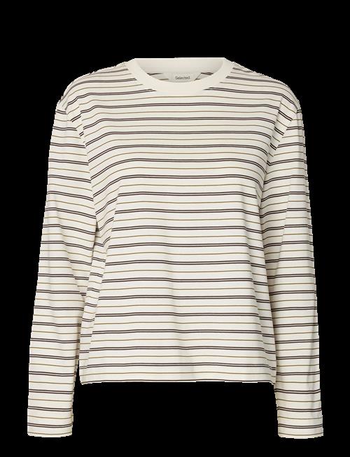 Selected | Slwessential Ls Striped Boxy Tee Noos | L