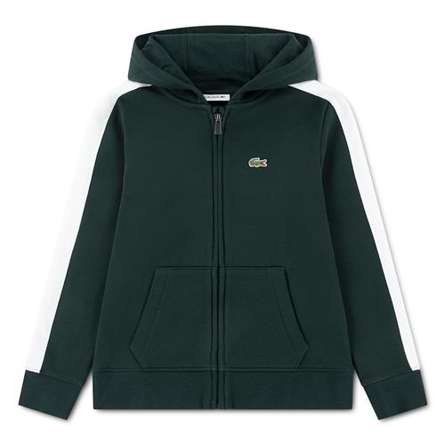 Lacoste Hættetrøje Med Fuld Lynlås I Farveblok-design Sinople  Sinople 116 cm  Grøn  116 cm  Drenge