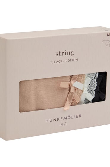 Hunkemöller Multipakning af Bomuldsstringtrusser Beige