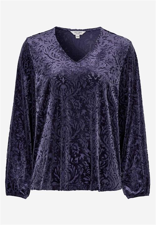 Cellbes of Sweden Jerseytop i velour med burnout-mønster