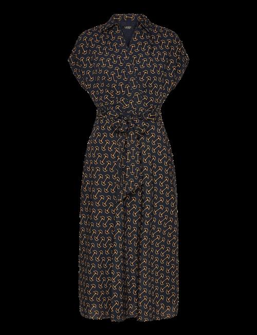 Lauren Ralph Lauren | Geo-Print Belted Crepe Dress | 38