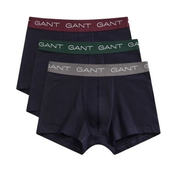 Gant 3P Basic Cotton Trunks Mørkblå bomuld Large Herre