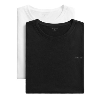 Se Gant 2P Basic Crew Neck T-Shirt Sort/Hvid bomuld Medium Herre hos Timarco