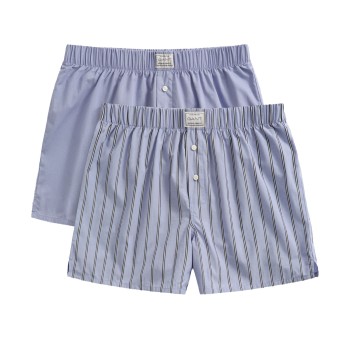 Gant 2P Striped Boxer Shorts Lyseblå bomuld Large Herre