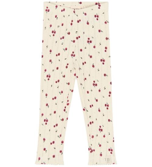 Petit Piao Leggings - PpGracie Pointelle - Eggnog Rosehip Aop