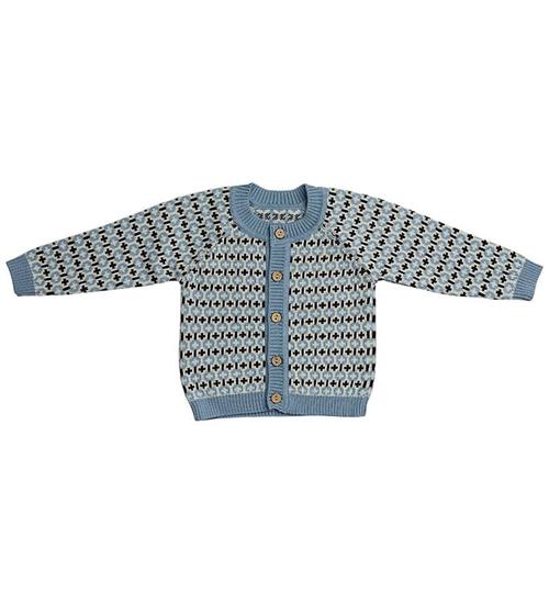 Smallstuff Cardigan - Uld - Strik - Light Blue m. Mønster