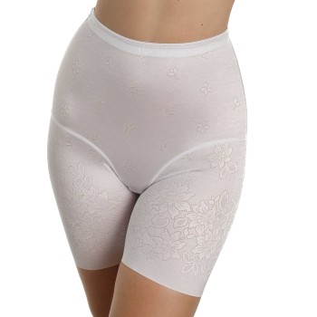sassa Trusser Cotton Jacquard Shaping Brief Long Leg Hvid 44 Dame