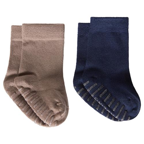 Kuling Wengen Wool Anti Slip Socks 2-p Light Brown/Navy Ligh Brown/Navy-19-21 EU Uld Brun  19-21 EU  unisex
