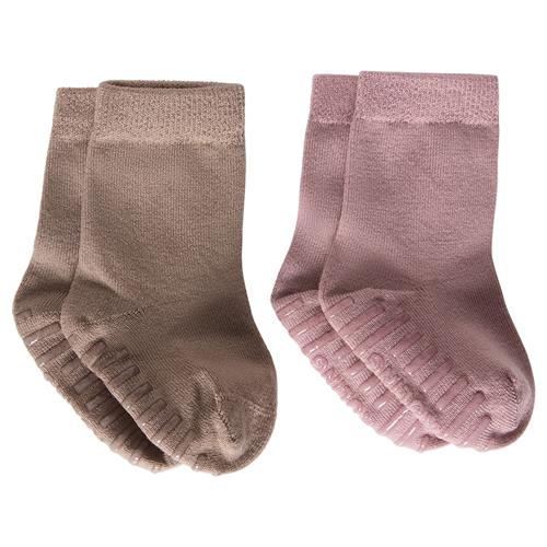 Kuling Wengen Wool Anti Slip Socks 2-p Light Brown/Purple Mauve Light Brown/Purple Mauve-19-21 EU Uld Lyserød  19-21 EU  unisex