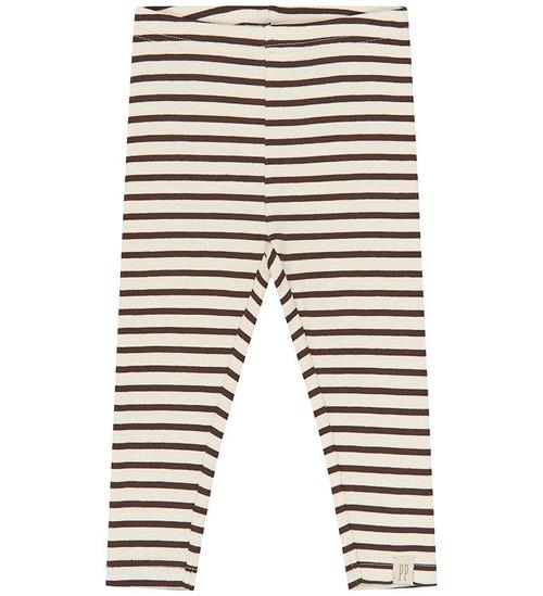 Petit Piao Leggings - Rib - Bomuld/Modal - PpSky - Chestnut Stri