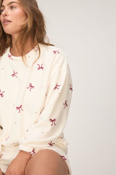 Hunkemöller Pyjamaset Fleece Hvid