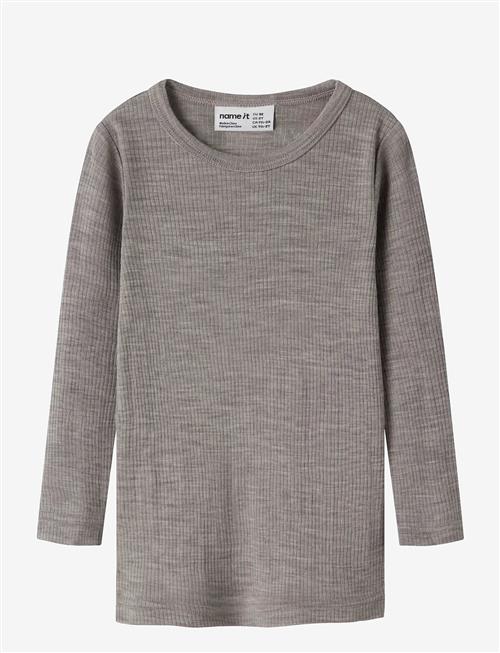 name it | Nmnwax Wool Rib Ls Top Noos | 122-128