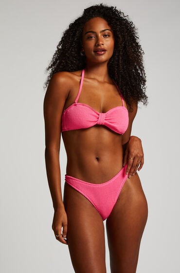 Hunkemöller Højskåret Bikinitrusse Crinkle Lyserød