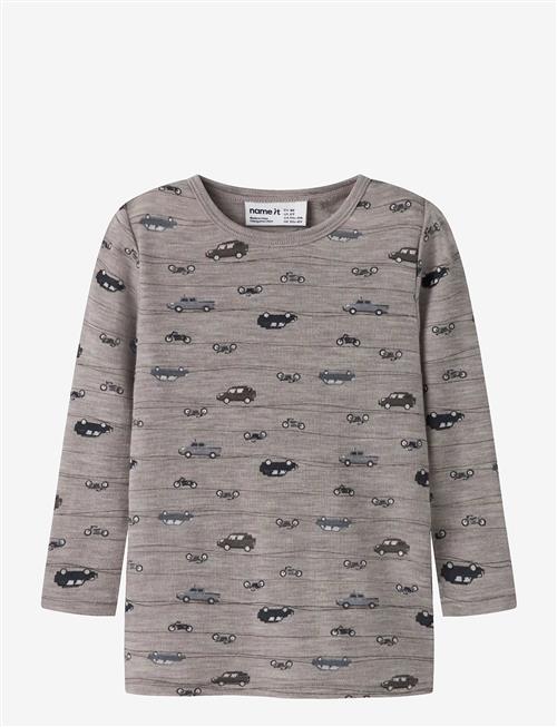 name it | Nmmwang Wool Rib Ls Top Aop Noos | 98