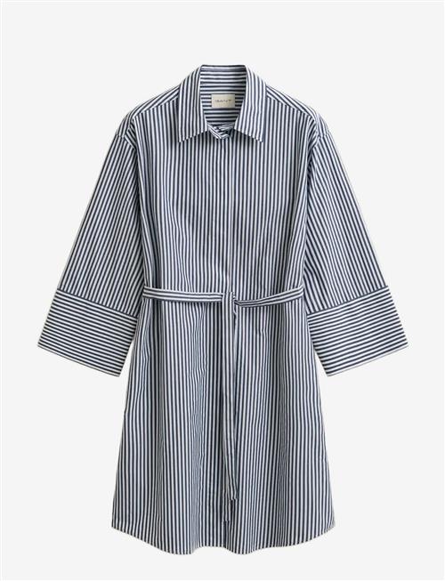 Gant | Stripe Poplin Belted Shirt Dress | 40
