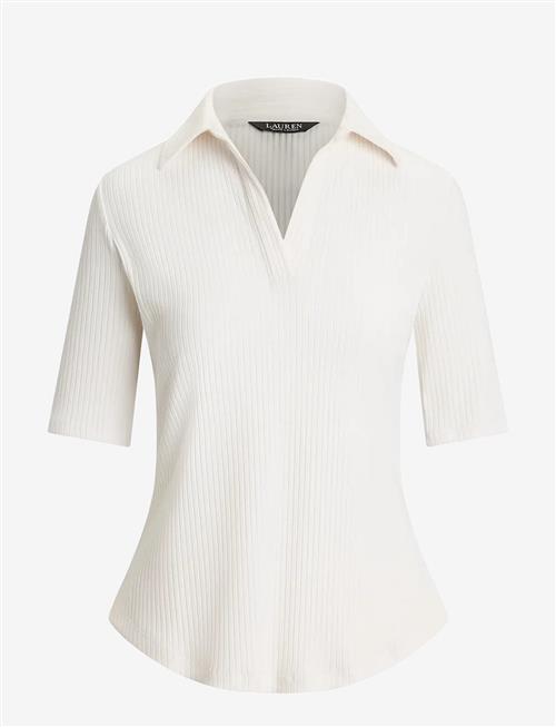 Lauren Ralph Lauren | Rib-Knit Elbow-Sleeve Polo Tee | XL