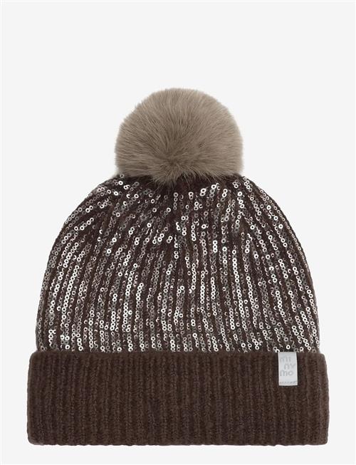 Minymo | Hat W. Sequins & Fixed Pom Pom | 50