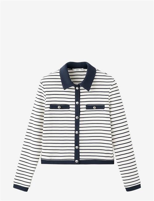 Mango | Striped Cardigan With Jewel Buttons | L