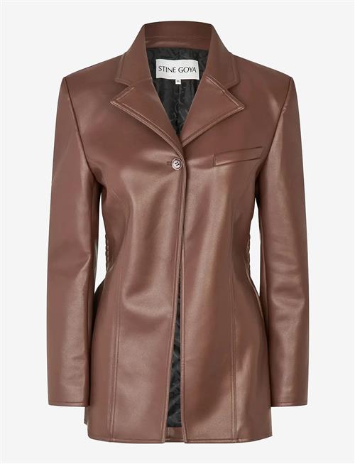 STINE GOYA | Bonded Faux Leather, Fitted Single Breasted Jacket | S