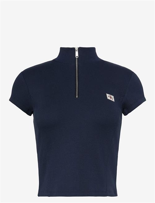 Calvin Klein Jeans | Ss Woven Label 2X2 Baby Rib Zip | XXS