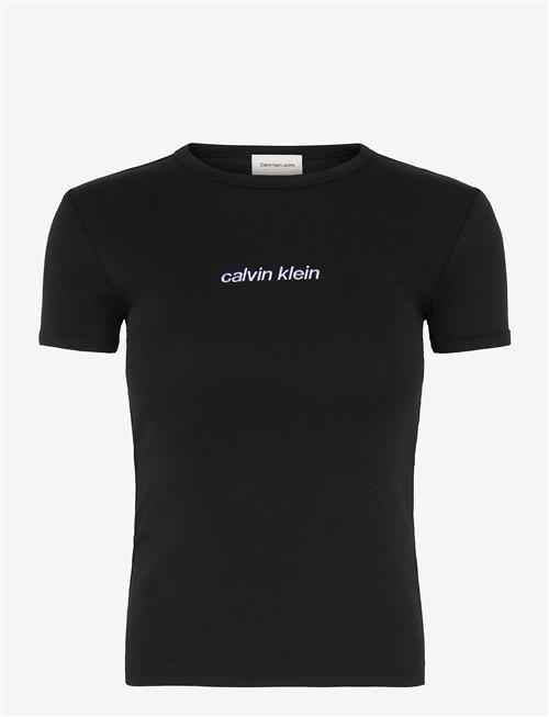 Calvin Klein Jeans | Ss Contour Rib Logo Ringer Tee | XL