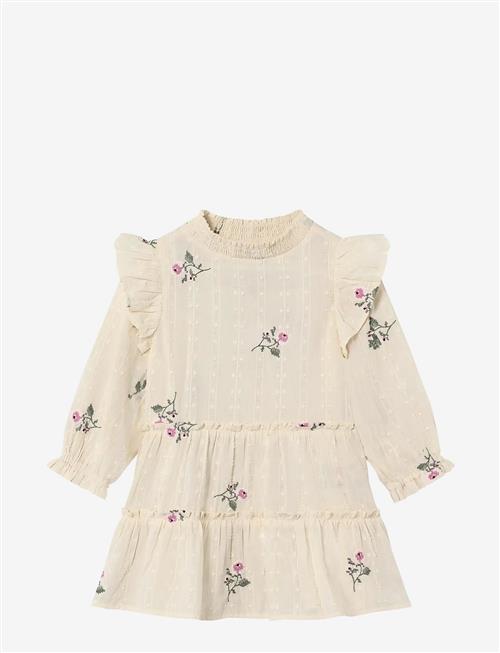 Fliink | Dobby Ls Rose Embr Dress | 104