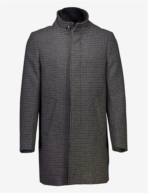 Lindbergh Black | Detachable Collar Houndstooth Wool Coat | S