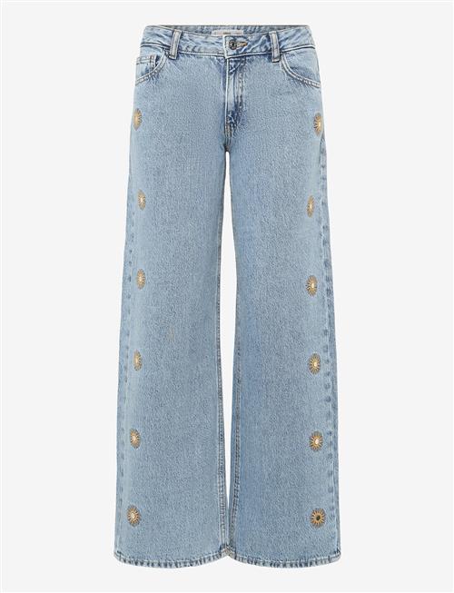 Mango | Embroidered Straight-Leg Jeans | 32