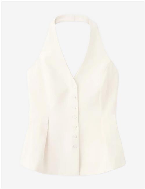 Mango | Peplum Top With Halter Neck | S