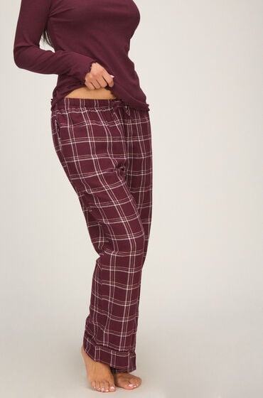 Hunkemöller Pyjamasbukser af flonel Lilla