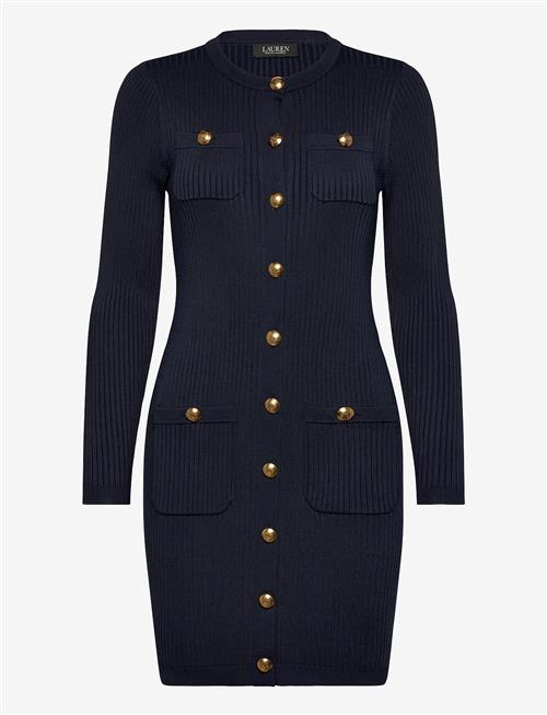 Lauren Ralph Lauren | Button-Trim Rib-Knit Sweater Dress | L
