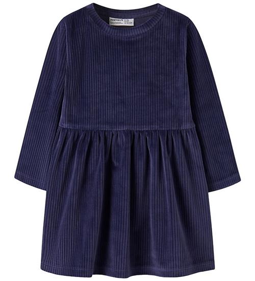 Name It Kjole - Fløjlsvelour - NmfVeloa - Evening Blue