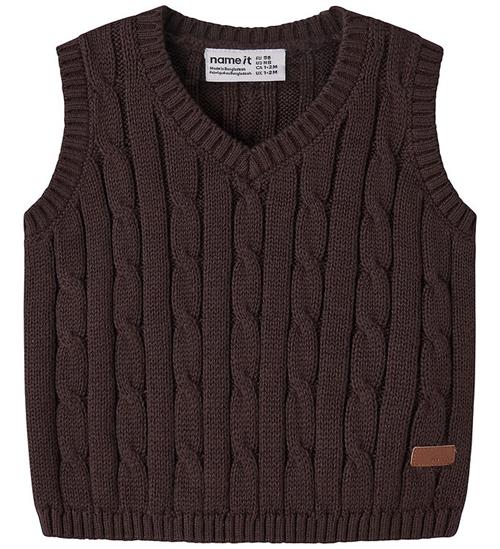 Name it Vest - Strik - NBMRAFFAT - Chocolate Plum