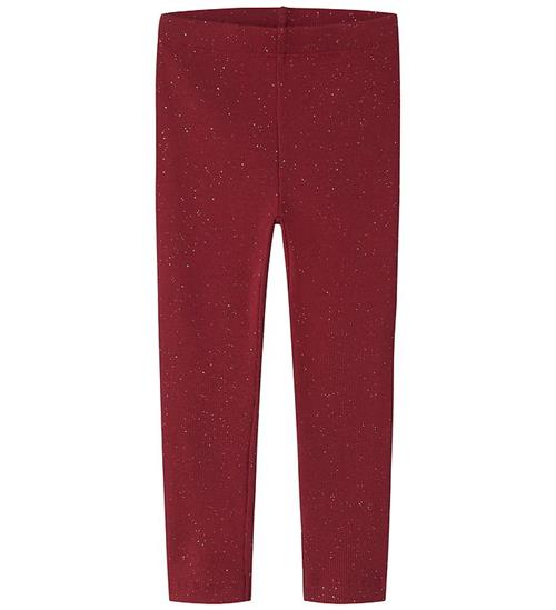 Name It Leggings - Rib - NmfRosally - Red Dahlia